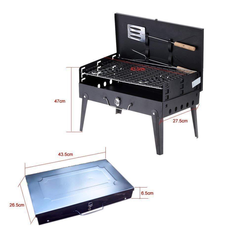 Stainless Steel Briefcase Style BBQ Grill Toaster (Medium Black)