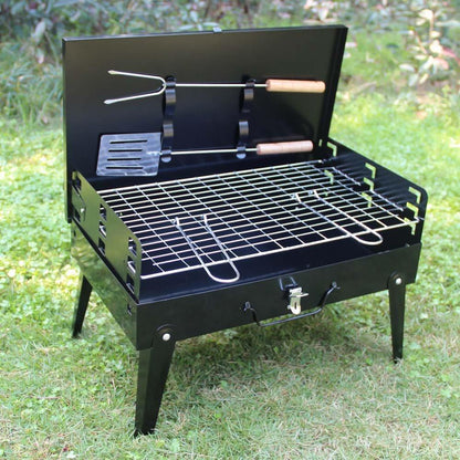 Stainless Steel Briefcase Style BBQ Grill Toaster (Medium Black)