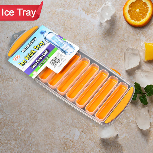Water Bottle Long Stick Ice Cube Trays With Easy Push Pop Out Narrow Ice Stick Cubes Assorted Color Silicone Bottom Ice Stick Tray