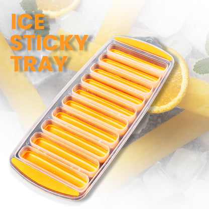 Water Bottle Long Stick Ice Cube Trays With Easy Push Pop Out Narrow Ice Stick Cubes Assorted Color Silicone Bottom Ice Stick Tray
